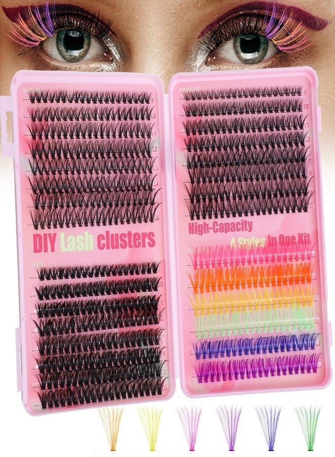 ValueBargain 600Pcs Colored Lash Clusters, Fluffy Colored Cluster Lashes Kit with D-Curl Eyelashes Volume, DIY Extensions Kit for Home Salon & Waterproof Wear - Image 1
